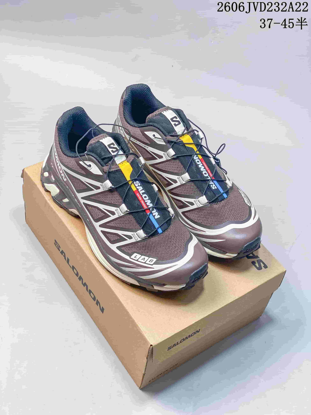 Salomon XT-6 Trail Running Shoes in Brown and Gray