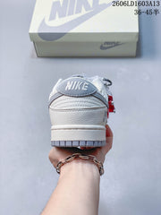 Nike Dunk Low Supreme-Style Sneakers in Cream and Grey