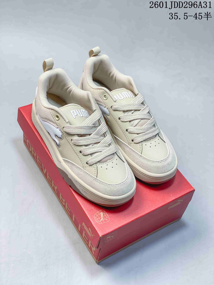 PUMA 180 Platform Sneakers in Cream and White