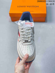 Nike Air Force 1 Low White and Navy Sneakers 2606GGD1156A16