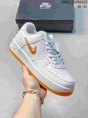 Nike Women's Air Force 1 Shadow White and Orange Sneakers