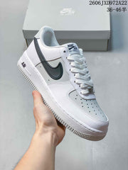 Nike Air Force 1 ’07 Low White Sneakers with Dark Swoosh