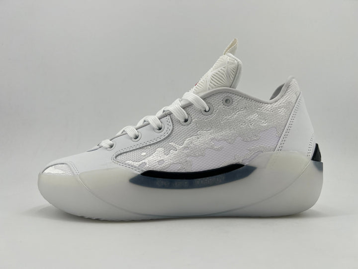 White Lace-Up Sneakers with Sculpted Sole