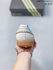adidas Samba Leather Sneakers White Blue Gum JDD265A15