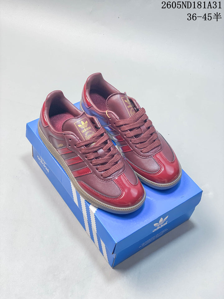 Adidas Samba OG Low-Top Sneakers, Burgundy and Red