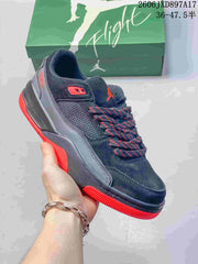 Jordan Flight Court Low-Top Basketball Shoes, Black and Red
