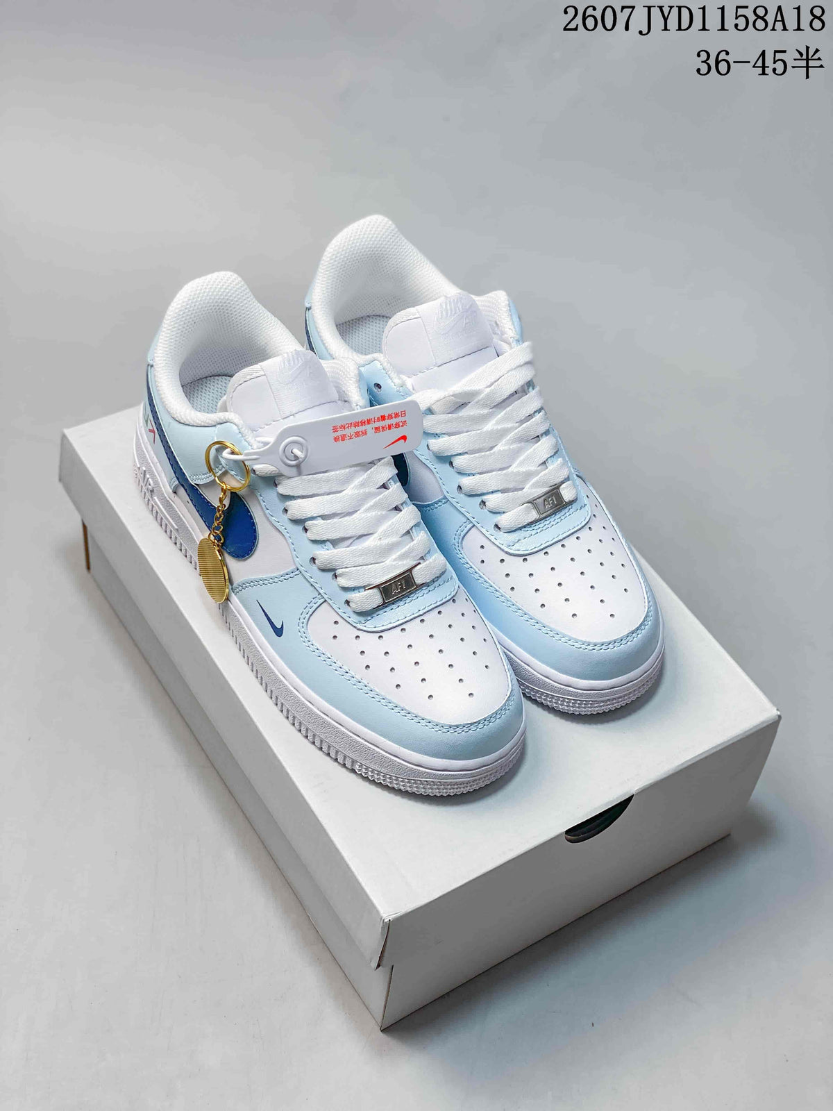 Nike Air Force 1 '07 Low Sneakers, White and Light Blue