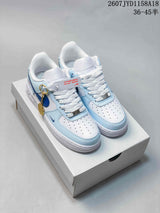 Nike Air Force 1 '07 Low Sneakers, White and Light Blue