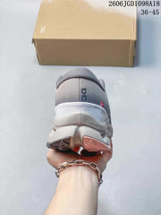 On Cloudmonster 3 Running Sneakers, Gray and Pink