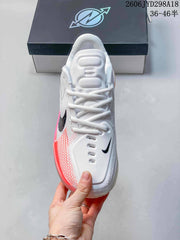 Nike Air Zoom GT Cut Low-Top Basketball Shoes, White and Coral