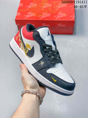 Nike Dunk Low Labubu Graphic Sneakers in White, Navy and Red