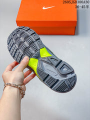 Nike Gray and Volt Retro Running Sneakers