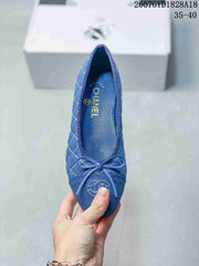 Chanel 26P Blue Quilted Denim Ballet Flats 2607GYD1828A18