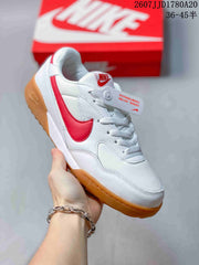 Nike Terra Manta Suede Sneakers White Red Gum Sole