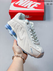 Nike Shox R4 Women's Sneakers White and Light Blue