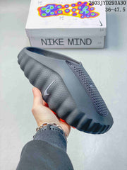 Nike Mind 001 Recovery Slides in Dark Gray and Orange
