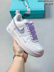 Nike Air Force 1 Low White and Lavender Sneakers