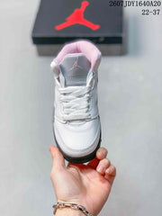 Jordan Air Jordan 5 Retro Kids Sneakers White Pink Gray