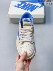 Jordan Air Jordan 1 Low OG Travis Scott Style Sneakers, Blue and White