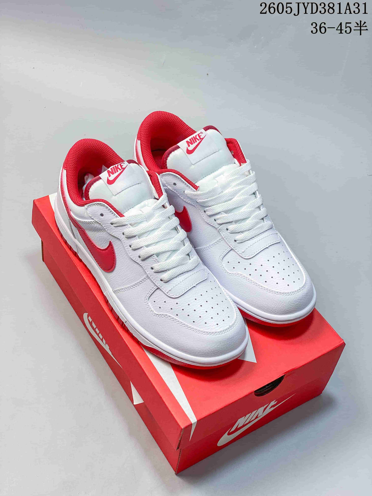 Nike Big Nike Low Lux White and Red Sneakers