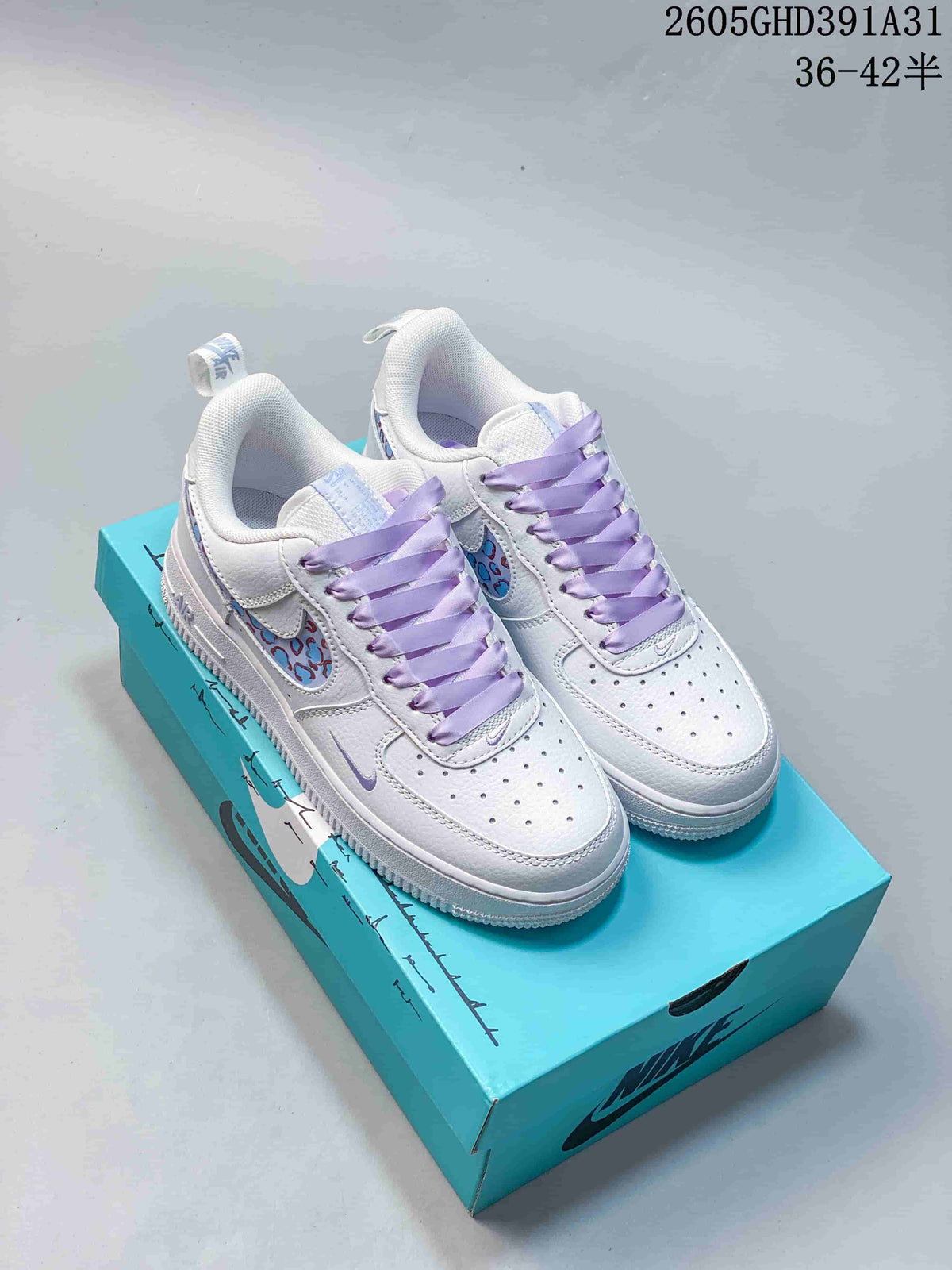Nike Air Force 1 Low White and Lavender Sneakers