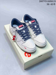 Nike Dunk Low Retro Custom Sneakers White and Navy