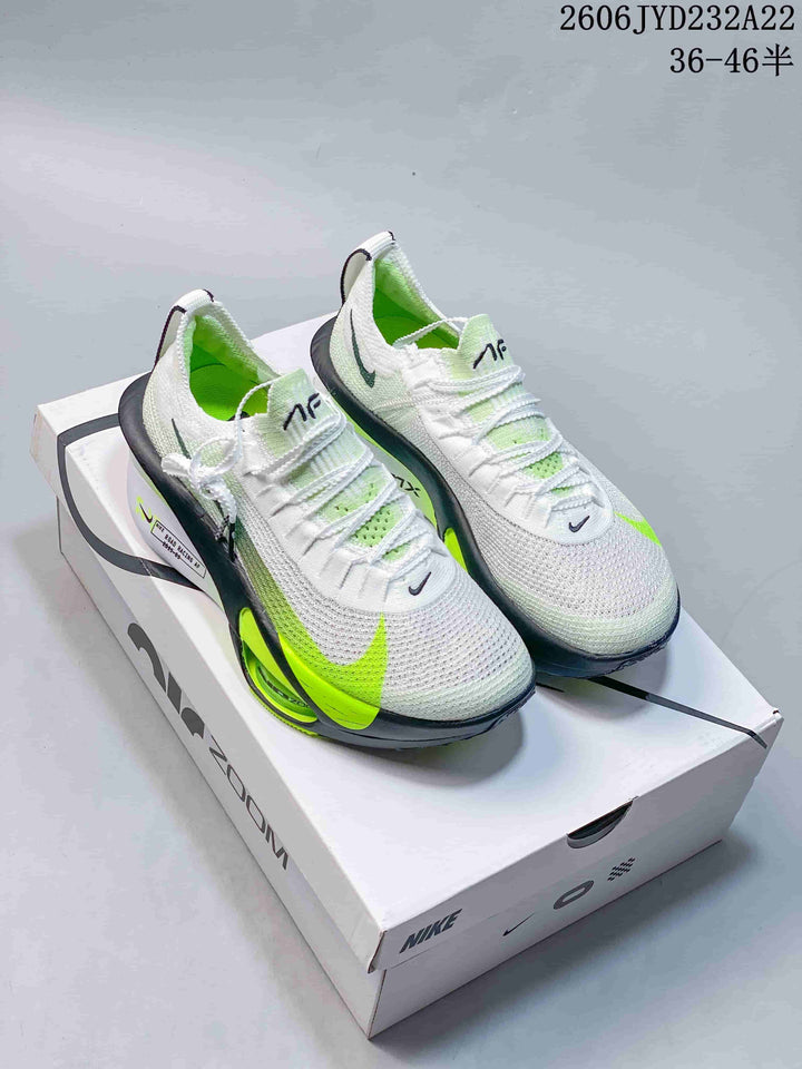 Nike Air Zoom Alphafly Next% 3 Running Shoes, White/Volt