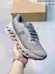 On Cloudmonster 3 Running Sneakers, Gray and Pink