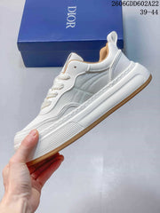 White Low-Top Sneakers with Mesh Panels and Gum Sole
