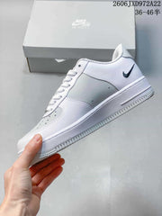 Nike Air Force 1 ’07 Low White Sneakers with Dark Swoosh