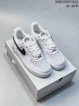 Nike Air Force 1 ’07 Low White Sneakers with Dark Swoosh