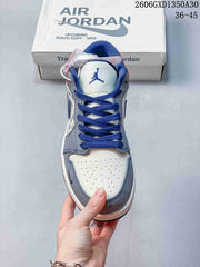 Air Jordan 1 Low Grey Red Blue Sneakers 2606GXD1350A30