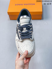 Travis Scott x Jordan 1 Low Sneakers in Cream and Navy
