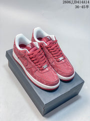 Nike Air Force 1 '07 Low Sneakers, White and Red