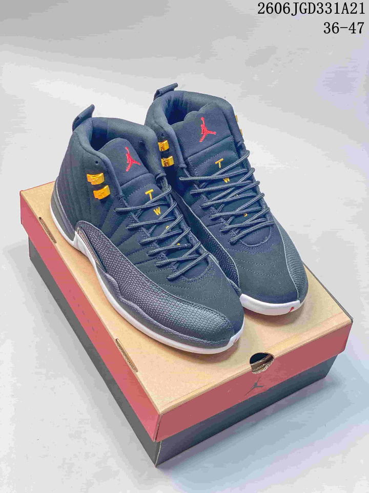 Jordan Air Jordan 12 High Basketball Sneakers Dark Gray 308317-001