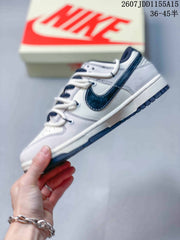 Nike SB Dunk Low Gray White Navy Sneakers