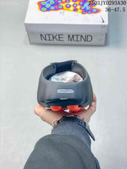 Nike Mind 001 Recovery Slides in Dark Gray and Orange