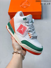 Jordan Air Jordan 3 Retro White and Orange Peel Sneakers