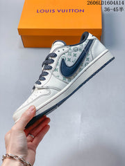 Travis Scott x Jordan 1 Low Sneakers in Cream and Navy
