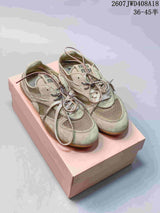 Miu Miu Gymnasium Low-Top Sneakers Beige Sage 2607JWD408A18