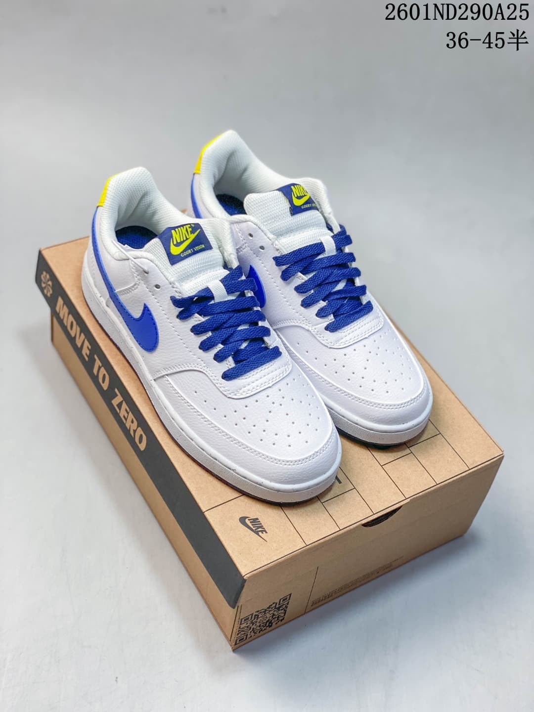 Nike Court Vision Low Sneakers White Blue Yellow 2601ND290A25