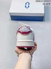 Jordan Air Jordan 1 Low White Burgundy Sneakers