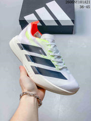Adidas White Running Shoes with Neon Accents