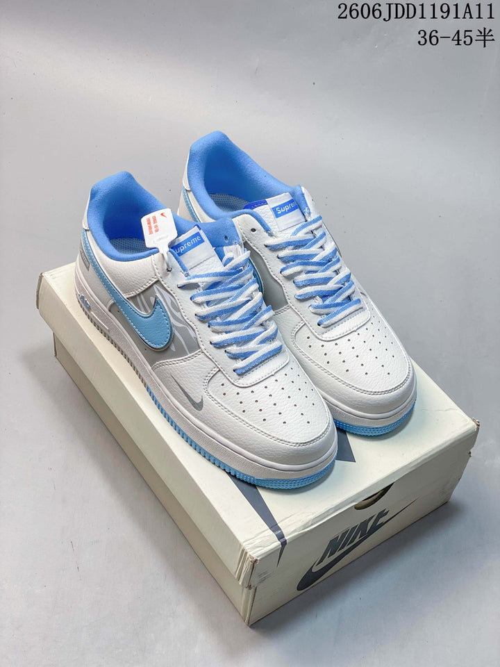 Nike Air Force 1 '07 Low White and Blue Sneakers