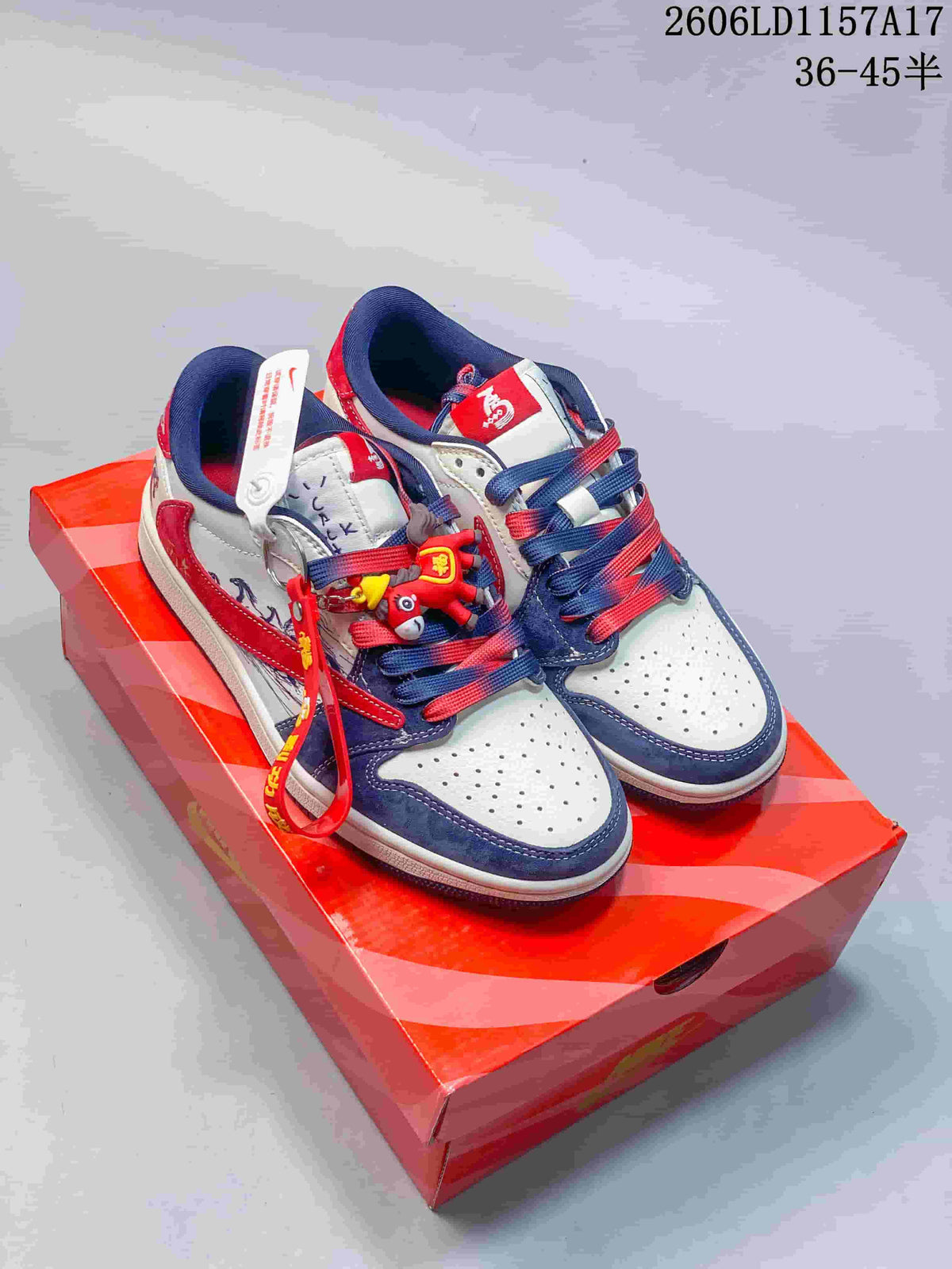 Jordan Air Jordan 1 Low Fragment x Travis Scott x Dior-Style Sneakers