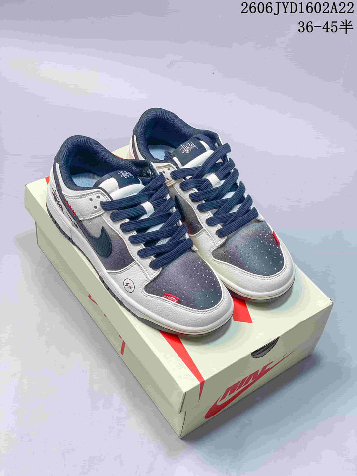 Nike SB Dunk Low Striped Beige, Navy and Red Sneakers