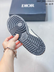 Nike SB Dunk Low White Navy Dior Pattern Sneakers
