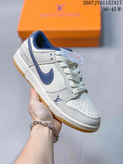 Louis Vuitton x Nike Dunk Low Blue Denim Sneakers 2607JVD1157A17