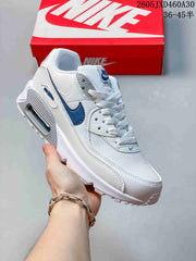 Nike Air Max 90 White and Blue Retro Sneakers
