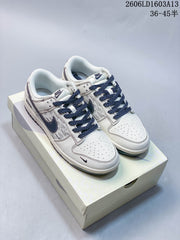 Nike Dunk Low Supreme-Style Sneakers in Cream and Navy